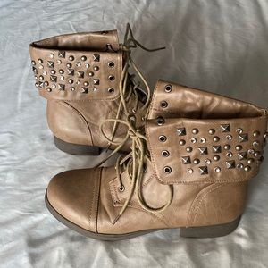 Studded fold over boots